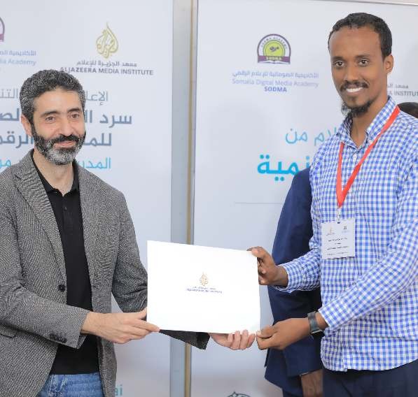 Certificates at the Media for Development programme with Al Jazeera Media Institute